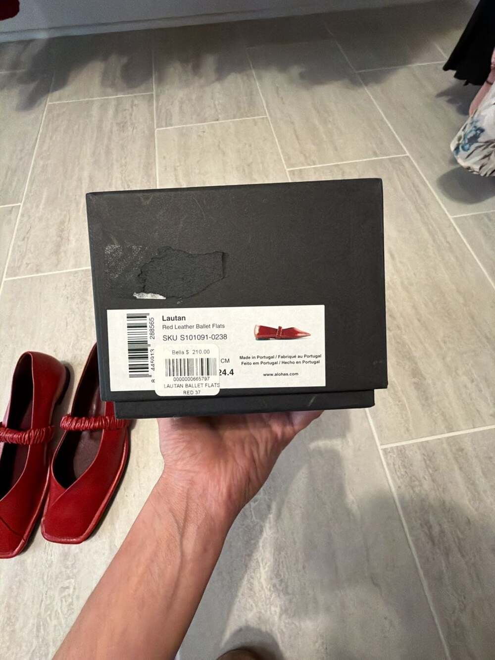 Alohas Lautan Leather Ballet Flat in Red - Picture 5 of 6